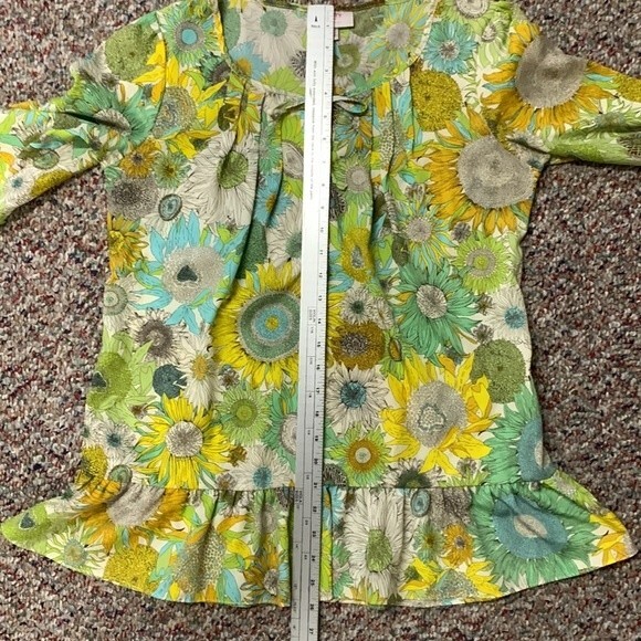 Liberty of London/Target Collab NWOT Sunflower 3/4 Sleeve Semi-Sheer Top Size S - Picture 12 of 12
